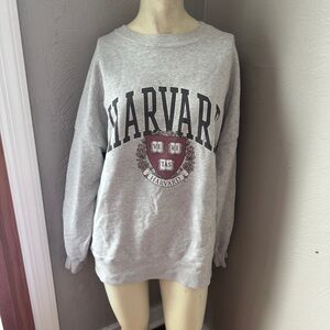 Abercrombie & Fitch Harvard oversized pullover gray sweatshirt size med